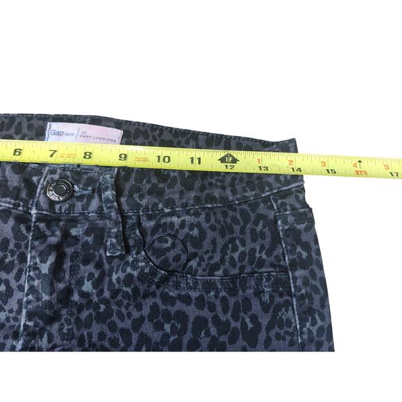 Gap 1969 Easy Leggings Jeans Leopard Print Size 28 Y2K Grunge Goth Jeggings - Picture 3 of 8